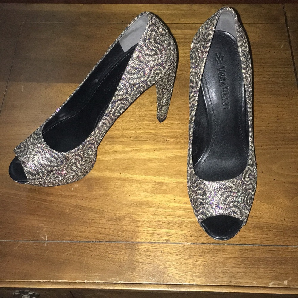 Vera Wang Platform Peeptoe Pumps